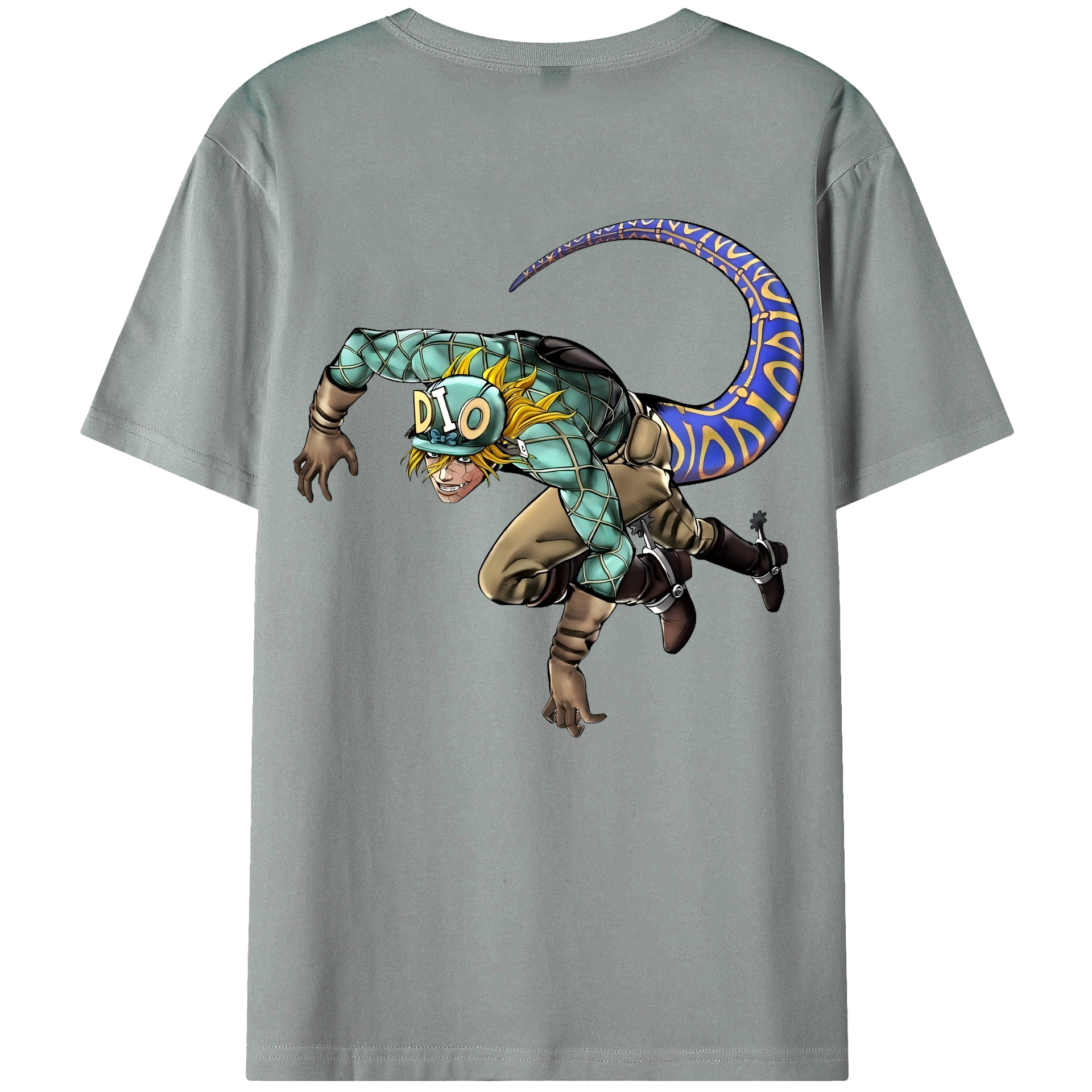 （画像用） ジョジョの奇妙な冒険 ディオ?ブランドー JoJo's Bizarre Adventure Dio Brando 綿100％ メンズ半袖Tシャツ（バックプリント） 通気性